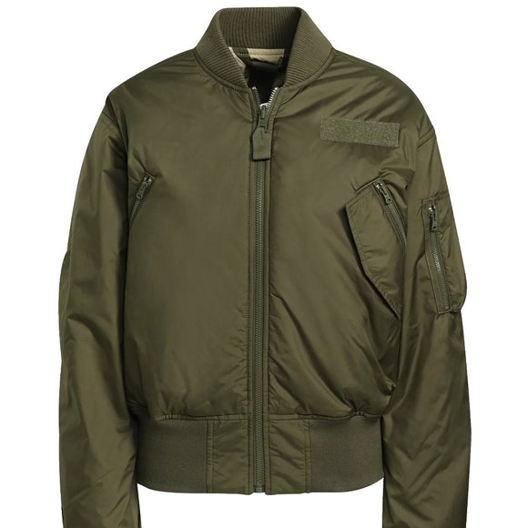 Adidas women's Parley Bomber Jacket- Dark Khaki-Green - Picture 6 of 11